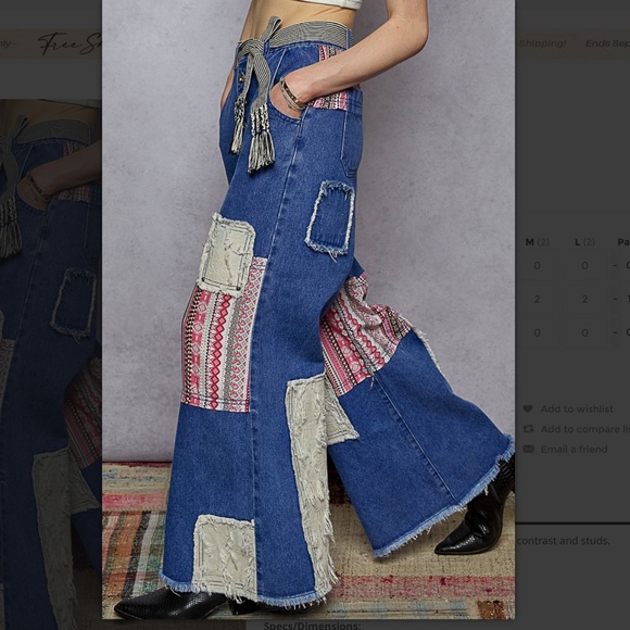 POL “ Alexia “ POL Denim Pants with Printed Contrast and Stud Detail 34 - Picture 6 of 12